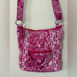 Vera Bradley Hipster Crossbody - Retired Twirly Bird Pink Print